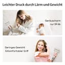 PARWIN PRO BEAUTY Air-Sonic Föhn, HD-LED Anzeige Fön, Haartrockner mit 110,000RPM Bürstenlosem Geräuscharm Motor, 2x 32mm Auto Wrap-Curler, 25M/S Luftstrom für Schnelle Trocknung （Champagne Silver） - 9