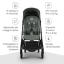 Bugaboo Butterfly 2 Passeggino Leggero da Viaggio Dimensioni Cabina, Portatile, Piegabile con Una Mano, con Seduta Reclinabile, Cestino Portaoggetti e Tracolla - da 6 Mesi a 4 Anni - Forest Green - 3