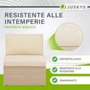 Juskys set di mobili da giardino Salou in polyrattan - Salotto resistente alle intemperie per 6 persone - Con tavolo e cuscini - Per ambienti esterni come giardino, balcone, terrazza - Crema/sabbia - 3