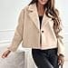 Generisch Cappotto corto di lana da donna con bottoni, tinta unita, giacca invernale alla moda, giacca di lana leggera, Essentials, giacca invernale per il tempo libero, giacca a vento, beige., S - 3