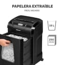 Fellowes Destructora de Papel FS-15C - Uso en Oficina en casa - Trituradora de Corte en partículas, destruye hasta 15 Hojas, Papelera extraíble 19L - Seguridad P4 - Negro - 6