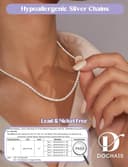 Dochais Collana Argento 925 Donna Ragazze 2mm/3mm Catenina Argento 925 Donna Uomo Sottile 41/46/51/56 cm Collane Minimaliste Regali Gioielli - 2