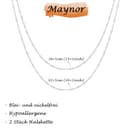 Maynor 2 Stück Halskette Damen Silber 925 Silberkette Damen 925 ohne Anhänger Sterling Silber für Stapelbar Hängend Anhänger Wasser Wellen Kette Frauen Schmuck 38CM/42CM - 5