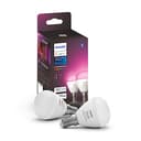 Philips Hue White and Color Ambiance Luster, Lampadina Sferica Smart, Luce Bianca o Colorata, 5.1W, Dimmerabile, Bianco, confezione da 2 - 1