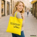 huuraa borsa di cotone Friseurin mit Herz Borsa regalo in tessuto giallo 10 litri cotone Friseurin mit Herz souvenir - 2