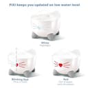 Catit PIXI Drinking Water Fountain for Cats, White, Automatic Pet Drinking Fountain with Triple Action Carbon Filter, Refill Level Window and LED Nightlight - 5