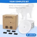 Confezione da 5 filtri di ricambio per fontanella per gatti + 5 filtri in spugna, compatibili con la fontanella per gatti wireless Petkit Eversweet Solo SE/Solo 2/3 Pro/3/2s - 6