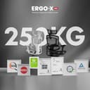 FLEXISPOT ErgoX Pro Ergonomischer Bürostuhl mit ausziehbarer Fußstütze, 12-stufiger Höhenverstellung, 7D-Armlehnen, 5D-Lendenstütze, 4D-Kopfstütze, 250 kg Belastbarkeit Netzsitz (Schwarz) - 3