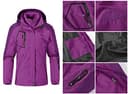 donhobo Womens 3 In 1 Jackets Fleece Ski Jacket Softshell Winter Waterproof Full Zip Windproof Coat Zip Pockets(Purple,M) - 4
