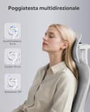 DEVAISE Sedia da Ufficio Ergonomica con Schienale Traspirante a Sezioni, Poggiatesta 3D Regolabile, Braccioli Regolabili, Supporto Lombare, Funzione Dondolo, Sedia Ergonomica per Home Office, Blanc - 8