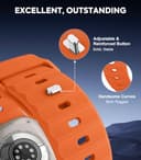 MoKo Ocean Band Compatible with Apple Watch Ultra 3/2/1 49mm,S11/S10 46mm,9/8/7 45mm,SE3/SE2/SE/6/5/4 44mm,3/2/1 42mm,Silicone Replacement Strap Wrist Band for Men Women, Orange - 3
