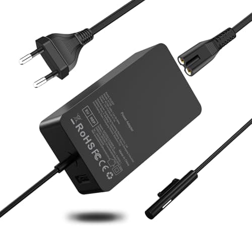Caricabatterie Surface Pro 65W per Microsoft Surface Pro 11/10/9/8/7+/7/6/5/4/3/X, Surface Laptop 7/6/5/4/3/2/1, Surface Go 4/3/2, Surface Book 3/2/1, Modello 1706 Alimentatore con porta USB