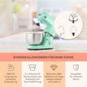 Klarstein Küchenmaschine, Knetmaschine mit 5L Schüssel, 1800W Profi Küchenmaschine mit Knethaken und Schneebesen mit 6 Stufen, Teigmaschine zum Rühren, Kneten und Aufschlagen - 3