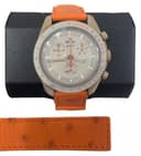 Swatch Reloj de pulsera MoonSwatch Omega x Mission to Jupiter de biocerámica con correa de avestruz - 4