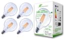 greenandco 4 lampadine a filamento LED | trasparenti | dimmerabile | E27 G95 | 7,2 W 1521 lm | sostituisce 100 W | 3000 K bianco caldo | 320° | 230 V | senza sfarfallio | Classe energetica A - 1