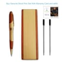 Renawe Penna a sfera in legno di lusso con custodia per penna, bella penna da scrittura con scatola e ricariche di inchiostro gel - 4