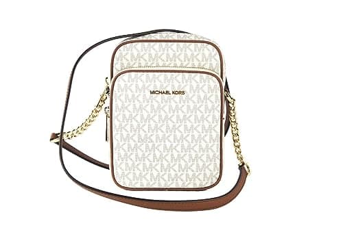 Michael Kors Jet Set Travel - Borsetta a tracolla con logo di dimensioni medie, Vaniglia., Medium