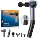 Pistola Massaggio Muscolare con Manico Staccabile, RENPHO Reach pistola per massaggi, 5 velocità, 4 testine massaggianti, LED, 2 in 1 Massaggiatore a Percussione Profonda, Nero - 1