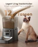 oneisall 3.5L Futterautomat Katze, WiFi Intelligenter Katzenfutter Automat, APP-Steuerung, 1-12 Mahlzeiten pro Tag, Futterspender für Katzen/Hunde, mit Edelstahlnapf (Schwarz) - 5