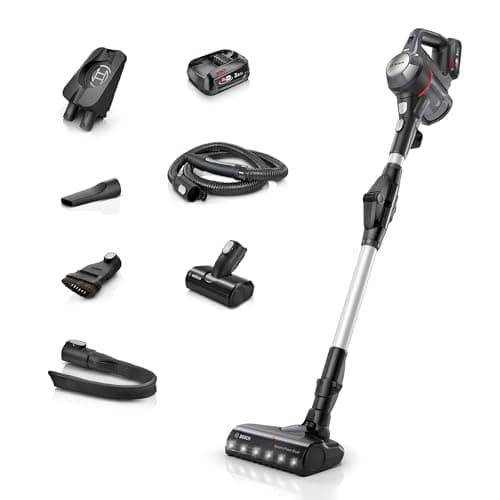 Bosch Unlimited 7 BCS711PGB Plus, MultiUse Lightweight Cordless Vacuum Cleaner with Flex Tube, 5 accessories, 1 Battery 40 minutes runtime - Graphite