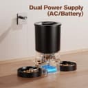Futterautomat Katze 2 Näpfe mit APP: 5L Automatischer Futterspender mit 2.4G WiFi Timer für Trockenfutter - AONBOY Doppelnapf Design für Mehrkatzenhaushalte & Hunde - Schwarz - 6