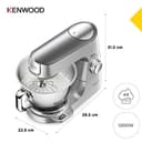 Kenwood Titanium Chef Baker KVC85.004SI - Robot de cocina con báscula integrada (incluye set de pastelería de 3 piezas, cuenco de 5 L y 3,5 L, regulador de velocidad continuo, 1200 W), color plateado - 5