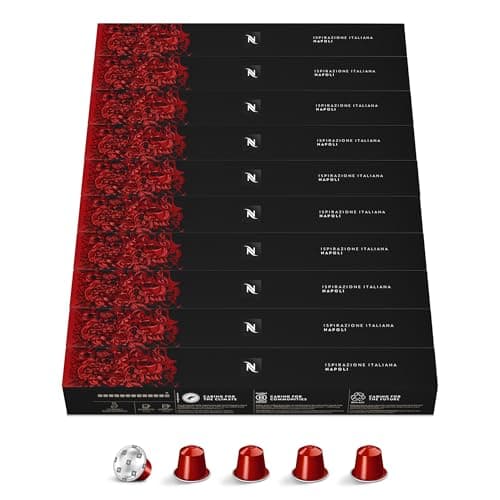 CAPSULE NESPRESSO ORIGINALI - Ispirazione Napoli, 100 Capsule Nespresso, Intensità 13 su 13, Linea Original, Capsule Riciclabili Nespresso
