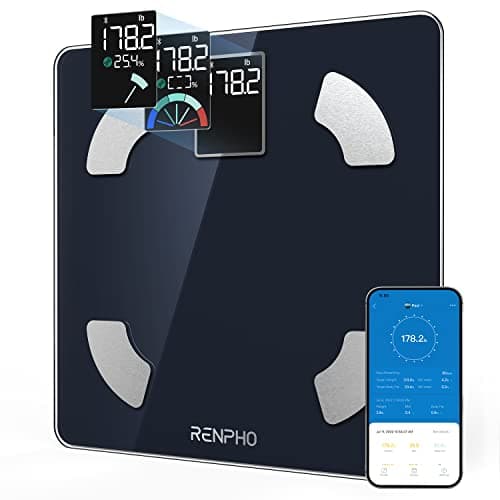 RENPHO Scale for Body Weight and BMI, Large VA Screen Body Fat Scale, Accurate Weighing Scale Digital Bathroom Bluetooth Scale, 13 Body Composition Analyzer with Smart App for Fitness Track, Elis 1