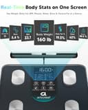 arboleaf Körperfettwaage mit Handsensoren, Waage mit Körperfett und Muskelmasse 50 Körpermaße, Körperanalysewaage mit App & großes Display bis zu 180kg/400lbs (Schwarz) - 5