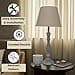 AcaciaHome Modern Tall Wooden Washed Table Lamp - Traditional Shabby Chic Design with Taupe Linen Shade, Wood Effect Finish for Living Rooms, Bedrooms, or Hallways Decor (41cm Grey with Cream Shade) - 2