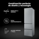 Haier 3D 55 Series 3 HTR3518ENMX - Frigorífico Combi, Cajones Direct Access, Circular AirFlow, 303L, My ZonePro, FunciónECO, Total No Frost, Ancho 54,5cm, Motor Inverter, LuzLED, Display Interno, Inox - 3