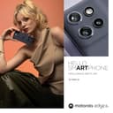 Motorola edge50 neo Smartphone (6,36"-Super-HD-Display, 50-MP-Kamera mit Moto-KI, 8/256 GB, 4310 mAh, Android 14) Pantone Grisaille (Veganes Kunstleder), inkl. Schutzcover - 2