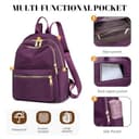 FORRICA Womens Backpack Nylon Lightweight Rucksack Casual Back Pack with Multi Pockets for Commuting and Everyday Use - Purple (L) - 4