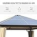 Outsunny Gazebo da Giardino 3x3m con Tetto in Policarbonato e Zanzariere, Struttura in Alluminio, Caffè e Khaki - 3