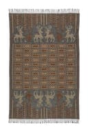 ÖJBRO VANTFABRIK Scania Måns Woven Wool Blanket with Fringes 130 x 220 cm Brown 100% Merino Wool Knitted Plaid Bedspread Quilt Warm Soft - Made in Sweden - 2