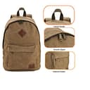 Seemeroad Mochila de Lona Vintage, Mochila Ligera y Casual, Mochila para Portátiles y Escuela, para Hombre y Mujer (Marrón) - 4