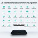 Hume Body Check Körperfettwaage mit 8 Frequenzsensoren, Personenwaage mit Körperfett, Smart Waage mit App Für Körperfett, Muskelmasse, Bmi,28 Wichtige Kennzahlen Zur Körperzusammensetzung, Unterstützu - 6