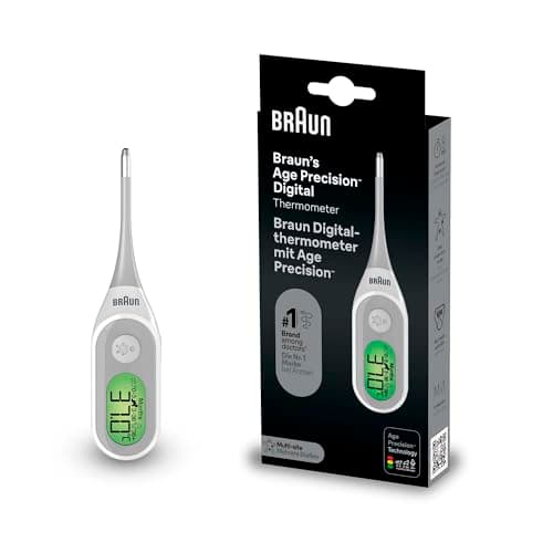 Braun Age Precision Digitalthermometer | Digitaler Stick für versch. Stellen | Oral, rektal oder unter der Achselhöhle | Geeignet für Babys und Kinder | Die #1 Marke bei Ärzten(1) | PRT2000
