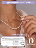 Dochais Collana Argento 925 Donna Ragazze 2mm/3mm Catenina Argento 925 Donna Uomo Sottile 41/46/51/56 cm Collane Minimaliste Regali Gioielli - 2