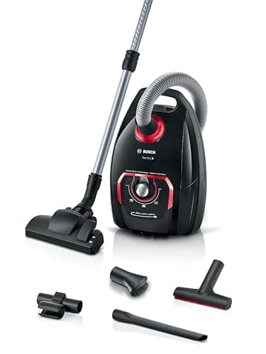 Bosch Aspiradora con Bolsa Serie 8 BGB75X650 para alérgicos, Filtro higiénico, 10 años de garantía del Motor, Boquilla XXL para tapicería, Boquilla XXL, Cable Largo, Fabricado en Alemania, silencioso