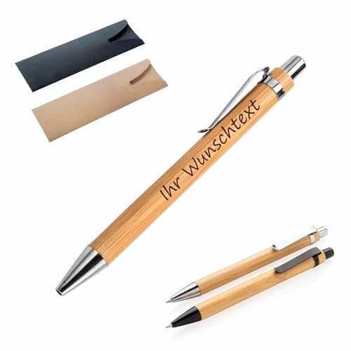 laser-diele Holzkugelschreiber als Geschenk - Kugelschreiber mit Namen - Personalisierter Kugelschreiber mit Gravur - Stift mit Gravur