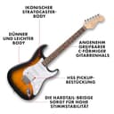 Squier by Fender Debut Collection HT HSS Stratocaster E-Gitarre, Laurel Griffbrett, Weißes Schlagbrett, 2 Tone-Sunburst - 2