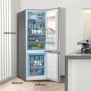 Midea Kühlschrank mit Gefrierfach MERB276FGE02A | 270L Kühl-Gefrierkombination (199L + 71L) | No Frost, All-Around Cooling | Doppelte Steuerung & Digital Control | Super-Kühl, LED | 180 cm, Edelstahl - 7