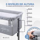 Mobiclinic® Kids, Cuna colecho, 2 en 1, Moon, Correas de fijación a la Cama, Regulable 5 Alturas, Bolsa Transporte, Incluye Ruedas, Malla Transpirable, Ángulo, Base Acolchada - 5