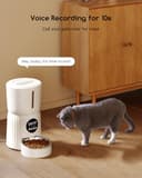 Comedero Gato Automatico, Faroro 4L Dispensador Comida Gatos/Perros con 1 a 6 Comidas Al Día, Control de Porciones, Voz 10s, Alimentación Lenta (Blanco) - 3
