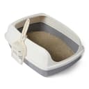 Amazon Basics Große Katzentoilette mit Offener Oberseite, Leicht zu Reinigen, Einschließlich Schaufel, Weiß/Grau, 50,5cm x 38,0cm x 20,0cm - 1