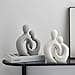 Escultura romántica de Pareja en cerámica Blanca - Estatua Moderna de Amantes para Decorar Sala de Estar, Oficina y Dormitorio Aniversarios y San Valentín - 6