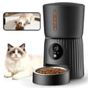 Faroro Comedero Gato Automático WiFi, 1080P HD Cámara con Visión Nocturna, 4L Alimentador para Perros/Gatos con Audio 2Vías, App Control, Cámara Ajustable, Sensor Anti-Bloqueo y Alimentación Dual - 1