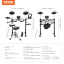 VEVOR 15 PCS Kit de Batería Electrónica 150 Sonidos Batería Eléctrica de 20,32 cm con Silla, Caja de Malla Compatible con USB MIDI, 3 Platillos de 25,4 cm, Baquetas y Auriculares para Principiantes - 7
