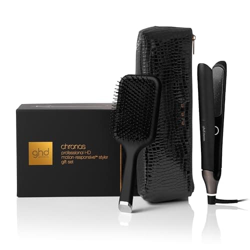 ghd Set Regalo Chronos, Include Piastra per Capelli Professionale, Spazzola Districante e Custodia Termoresistente, Styling 3x più Veloce, Risultati HD 24h, +85% lucentezza, Senza Danni da Calore
